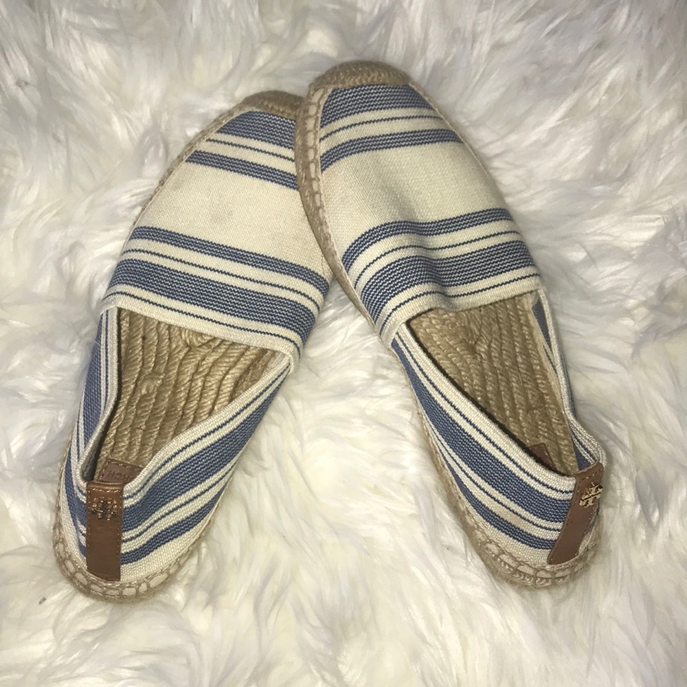 Tory Burch Stretch Canvas Espadrille Flats Gem